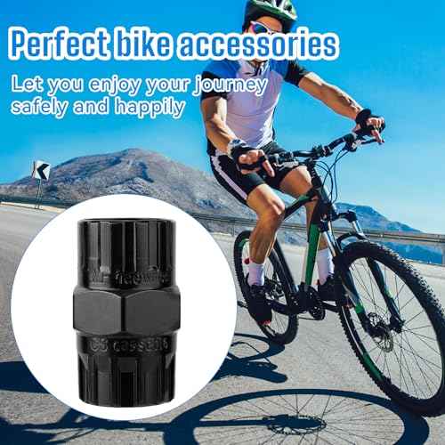 Freewheel Removal Tool, Steel Bike Freewheel Remover Cassette Removal Socket Cassette Lockring Tool Compatible with Shimano, SRAM, Sun Race, Sun Tour
