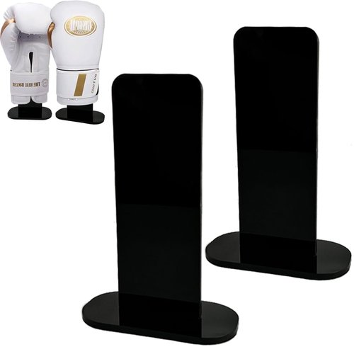 LITAITAI Black Boxing Glove Display Case,Boxing Gloves Stand Holder,Acrylic Boxing Glove Holder,Boxing Gloves Display Stand,Baseball Glove Display Rack (1 Pack)
