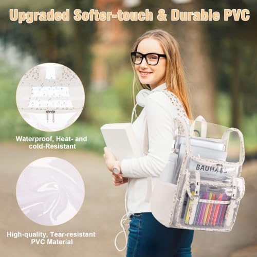 Yellow Floral Clear Backpack with Lunch Bag Set for Women & Men