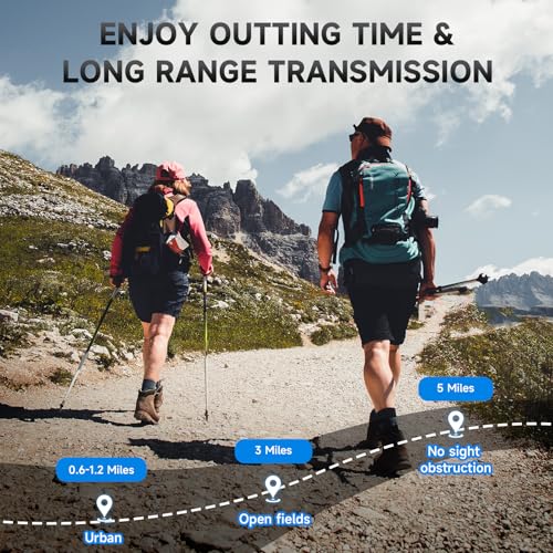 Walkie Talkies for Adults Long Range, Rechargeable Walkie Talkie 22 FRS Channels Two Way Radios with Noise Reduction, Volume Adjustment, LED Flashlight,1200mAh Rechargeable Battery (2 Pack Black)