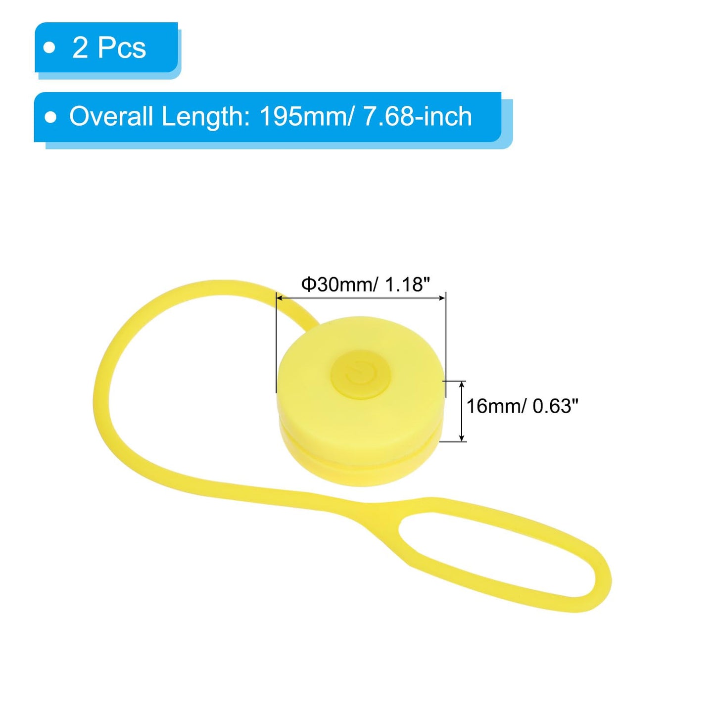 PATIKIL LED Running Light, 2 Pack Silicone Rope Bike Safety Light Running Lights for Runners, Cycling, Dog Walking, Yellow