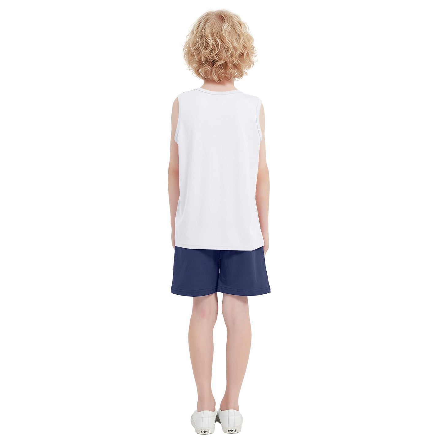 Fulmenax 4 Pack Boys/Toddler French Terry Cotton Shorts with Drawstring for Kids Summer Athletic Casual Short Elastic Waist