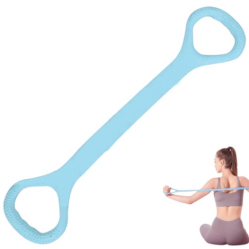LEZER Figure 8 Resistance Band, Fitness Elastic Rope, Execrise Workout for Arm, Back, Chest and Shoulder, Yoga, Pilates, Stretching, Physical Therapy Equipment, Blue