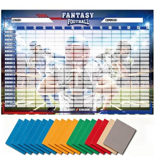 Fantasy Football Draft Board Kit 2026-2027 - 160cm Vinyl Board with 600+ Labels for League Drafts