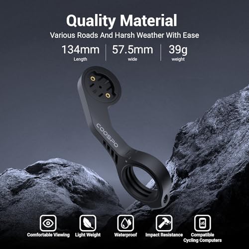 CooSpo Bike Computer Out Front Mount MT5, Compatible with Garmin, Bike Computer Mount Adapter for Handlebar 25.4mm/31.8mm