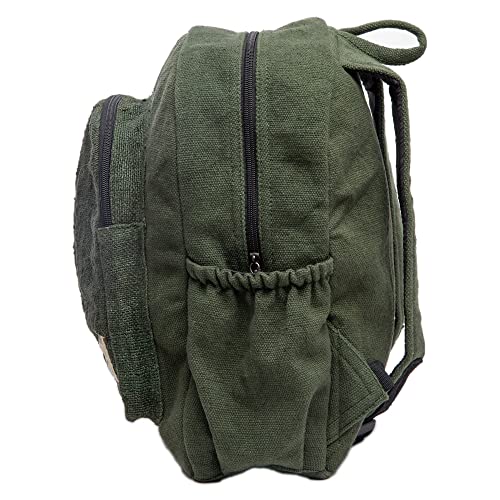 Freakmandu Organic Hemp Backpack - Eco-Friendly Travel & Hiking Bag - Green