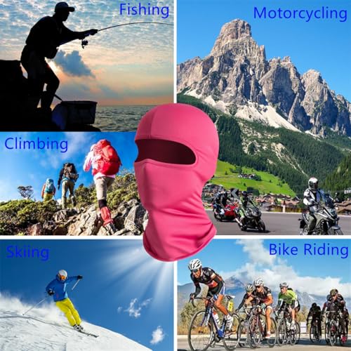 Pink One Size Balaclava Ski Mask for Women & Men Full Face Cover UV Sun Protection