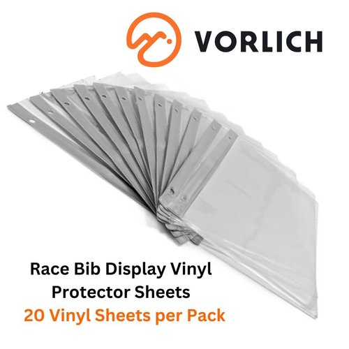 Race Bib Medal Display Sheets 20 Pack - Vinyl Sheet Protector - Vinyl Bib Pouches - Race Bib Covers - Running Bib Portfolio - Run Bib Holder - Running Bibs Sheets - Bib Vinyl - by Vorlich