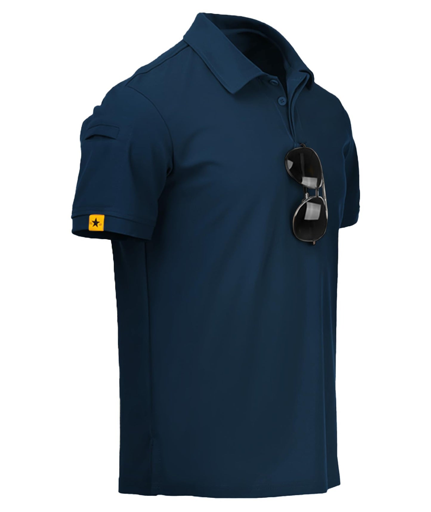 ZITY Mens Polo Shirt Short Sleeve Sports Tactical T-Shirt Athletic Golf Polos Daily Casual Stylish Collared Shirts for Men Navy Blue 3X-Large