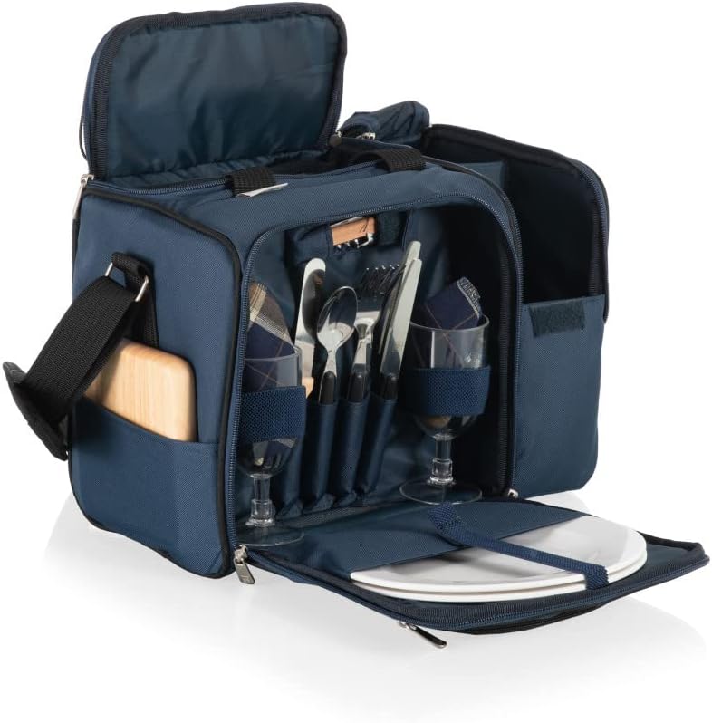 NCAA Malibu Cooler Picnic Basket - Insulated Tote with Complete Picnic Set