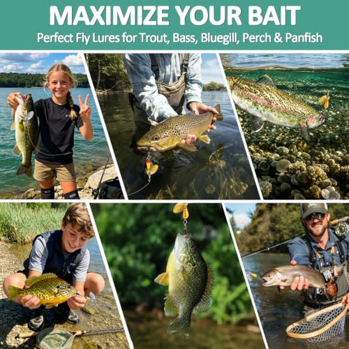 10Pcs Trout Spinner Flies Fishing Lures Set with Single Hooks
