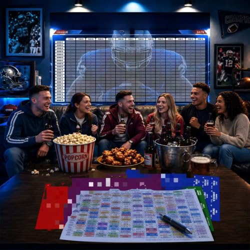 WishWeaver Blue Fantasy Football Draft Board Kit 2026-2027 with 690+ Labels