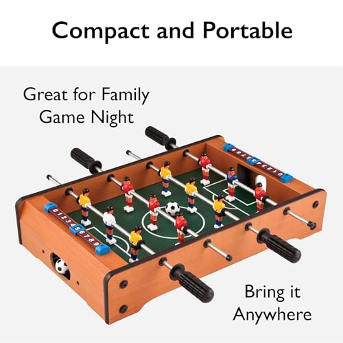 Mini Tabletop Foosball Game - 20 Inch Compact Soccer Table for Family Fun
