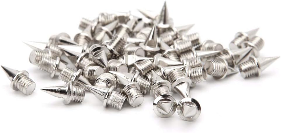 AUGSUN 120pcs Stainless Steel Track and Cross Country Spikes with Spike Wrench, Replacement Spikes for Sprint Sports Short Running Shoes