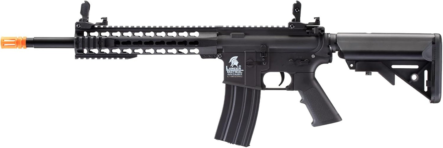 Lancer Tactical Gen 2 LT-19 Airsoft M4 Carbine 10" Electric Full/Semi-Auto Airsoft AEG Rifle, Included 6mm 0.20g BBS, Charger, and Battery