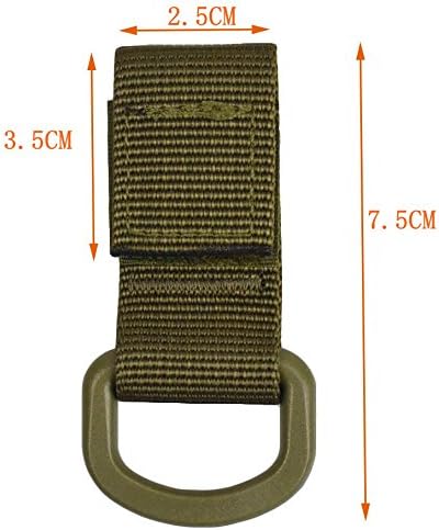Jadedragon Multipurpose Tactical 360 Rotation D-Ring Clips/Locking Carabiner/Hydration Tube Clips/Elastic String Strap Management Tool for MOLLE Webbing Attachment Backpacks
