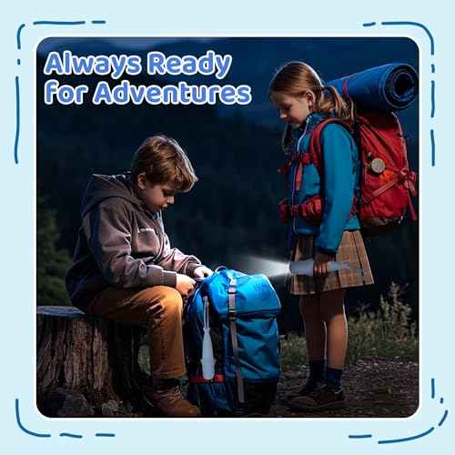 Ammonite Kids Flashlight Rechargeable, Silicone Toddler Night Light with Fun Animal Design & Easy-Grip Handle - for Boys Girls Bedtime & Camping