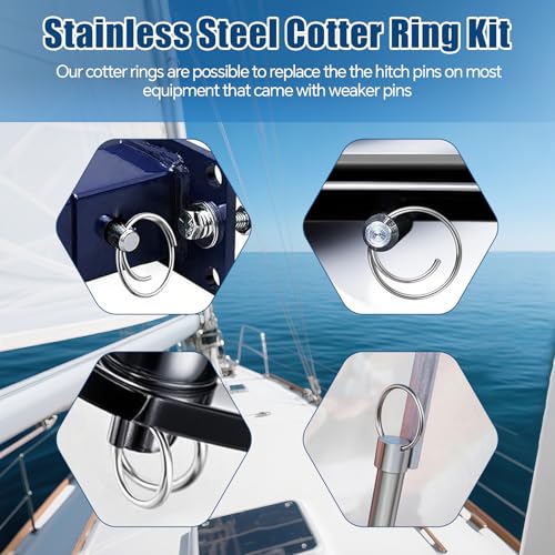 70 Pcs Marine Stainless Steel Cotter Pins Kit 5 Sizes for Boat & Outdoor Use