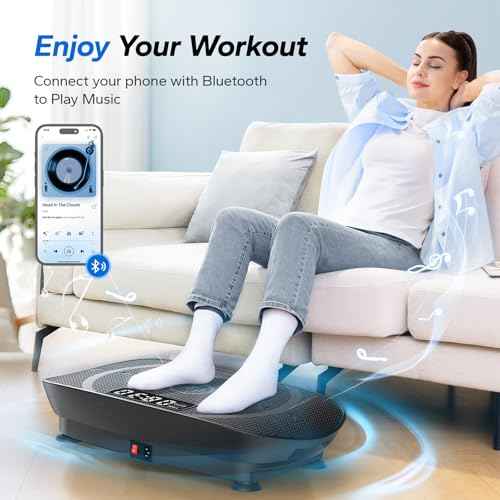 MERACH Vibration Plate Exercise Machine, Whole Body Workout Equipment for Women, Bluetooth and Silicone Pedal, Vibration Plate with Auto Mode, Vibrate Fitness Platform for Home