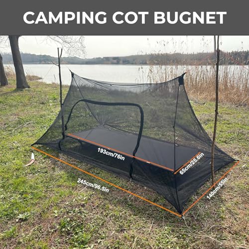 Onewind Camping Mosquito Net for Cot Shelter Bug Screen Black without Floor