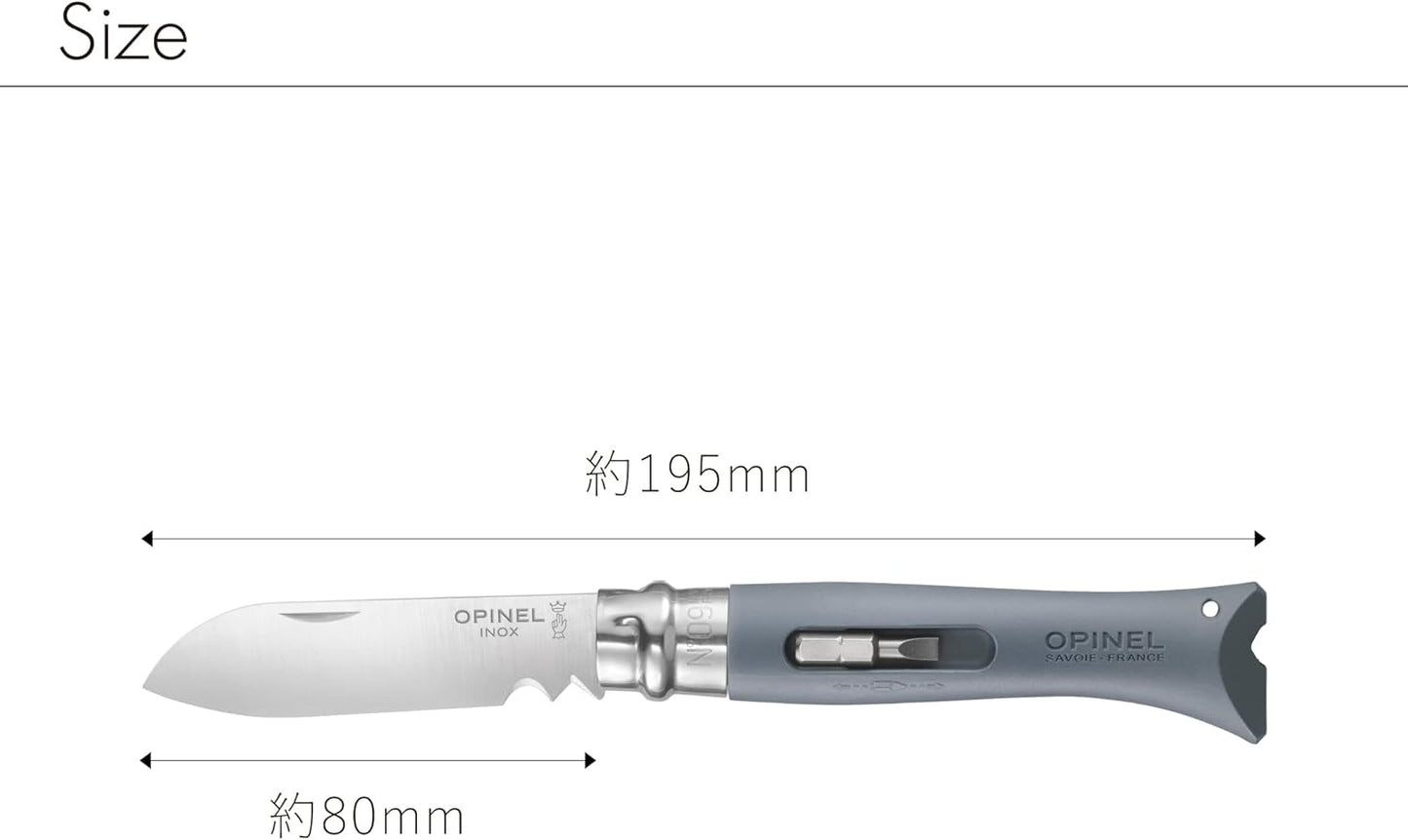 Opinel No.09 DIY - Stainless Steel Folding Pocket Knife and Multi-Tool, Wire Stripper, Screwdriver, Made in France