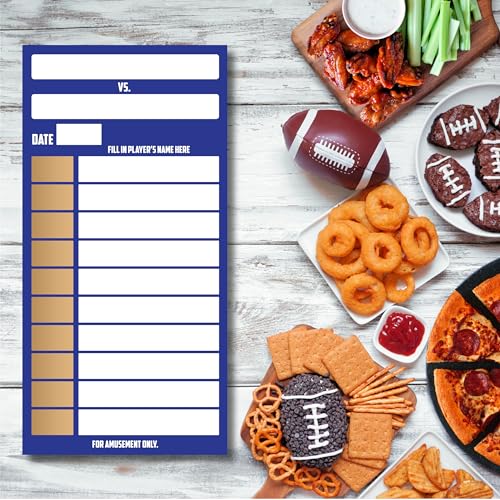 Blue Football Scratch Off Strip Cards - Super Bowl Betting Game - 100 Pack