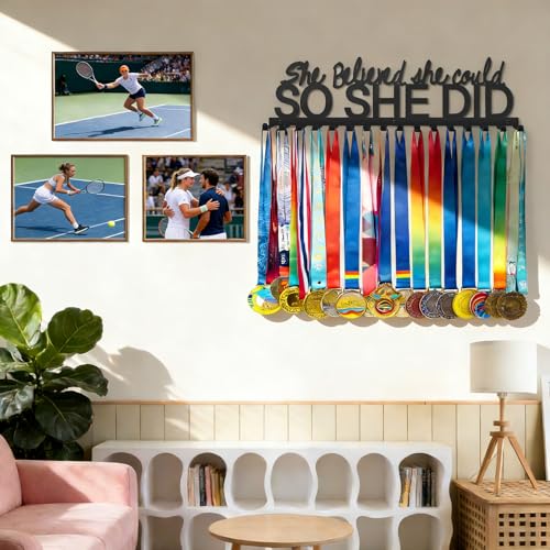 Black Aluminum Medal Hanger Display Wall Mount for Sports Medals