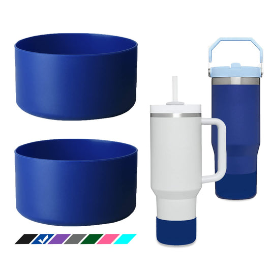 Greant 2 PCS Protective Water Bottle Boot Compatible with Stanley Quencher Adventure 30oz, Anti-Slip Silicone Boot Compatible with Stanley 40 oz Quencher (Blue)