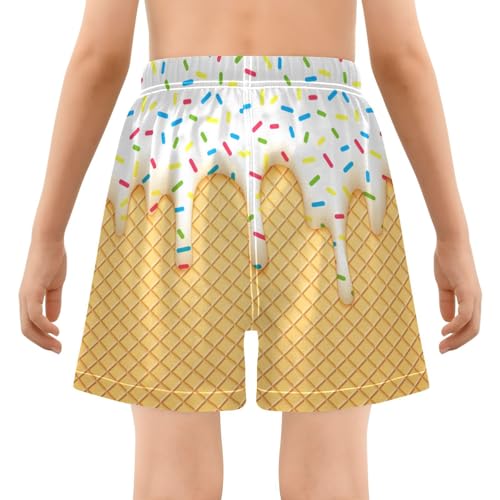 Boys Swim Trunks with Compression Liner Quick Dry Board Shorts with Boxer Brief Bathing Suit 4-14 Years