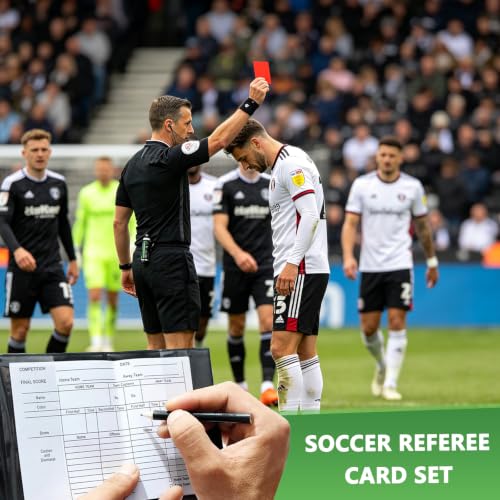 Professional Soccer Referee Kit with Flags Whistle and Card Notebook