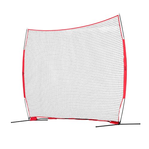 VEVOR 7X7ft/12X9ft/16X10ft/20x10ft Barricade Backstop Net, Ball Sports Barrier Netting, Portable Practice Net for Baseball Softball Lacrosse Hockey Basketball Equipment Training Net