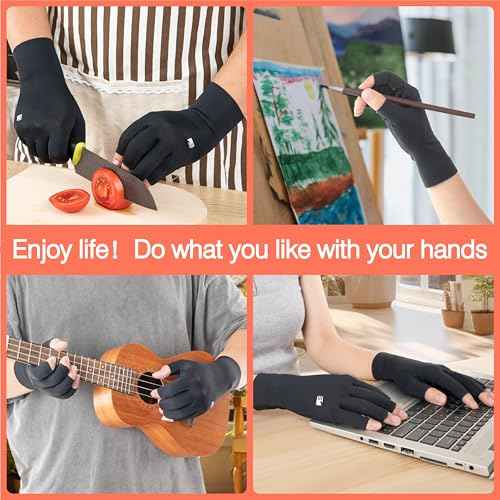 Arthritis Compression Gloves, Super Soft and Seamless Arthritis Gloves for Carpal Tunnel Pain Relief Gloves for Men & Women (M)