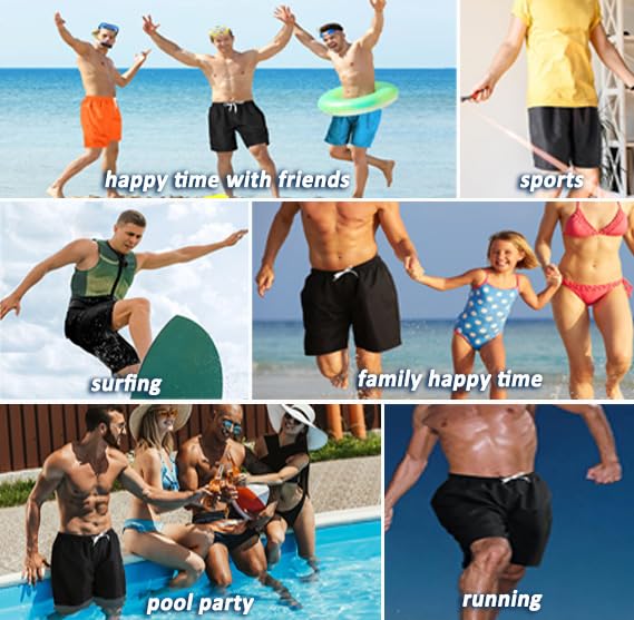 Men's 7-inch Quick Dry Swim Trunks Board Shorts - Medium Orange