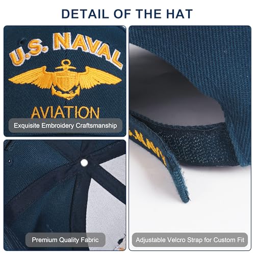 Navy Naval Aviation Emblem Blue Licensed Embroidered Cap Hat