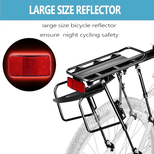 Rear Bike Rack with ExtendeMain Pole, 310 LB Capacity, Reflective, Quick Release, Universal Cargo Carrier