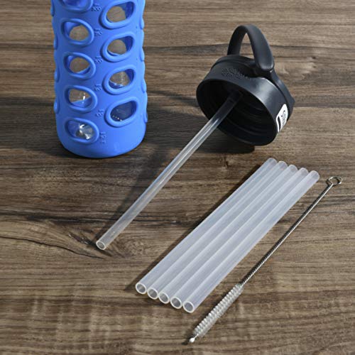 6 Pack Silicone Straws for 22oz Lifefactory Water Bottles - 250mm Compatible