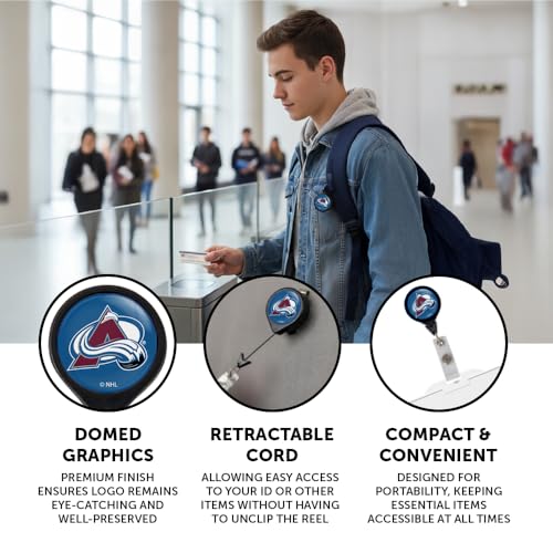 Colorado Avalanche Badge Reel - Retractable ID Holder for Fans