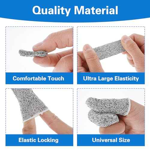 Ouligay 24Pcs Finger Cots Cut Resistant Finger Protectors Thumb Protector Finger Gloves Finger Sleeve Protectors for Garden, Kitchen, Work, Sculpture