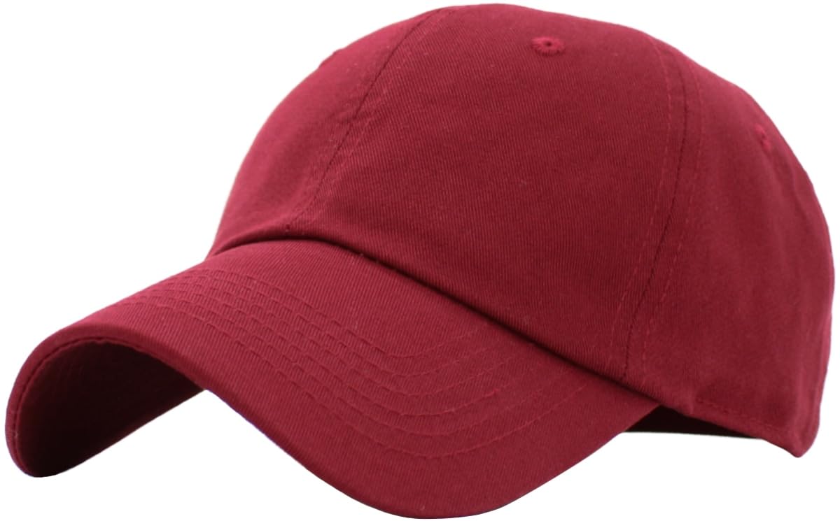 KBETHOS Classic Cotton Dad Hat, Burgundy, Adjustable