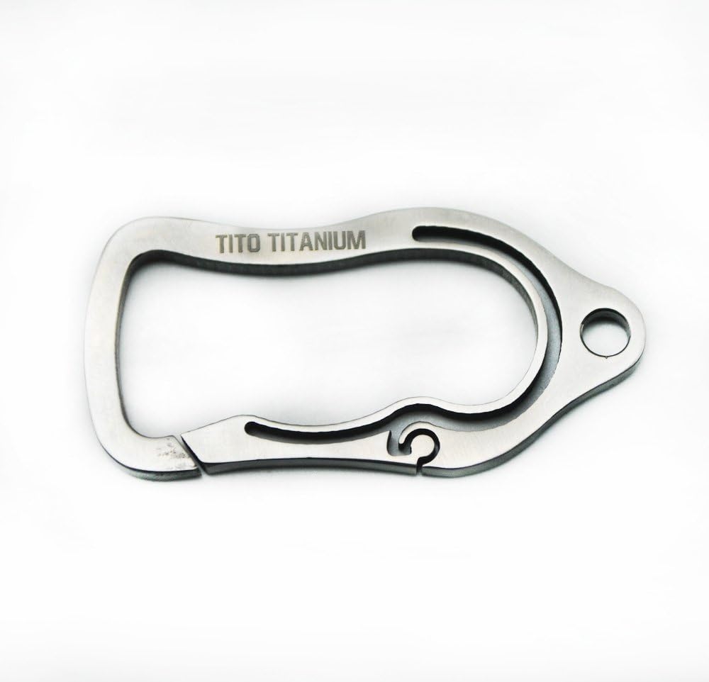 TiTo Titanium Gr5 Carabiner Key Ring Buckle Quickdraw Hook Key Chain Camping Hiking Backpack EDC Tool (colorful)