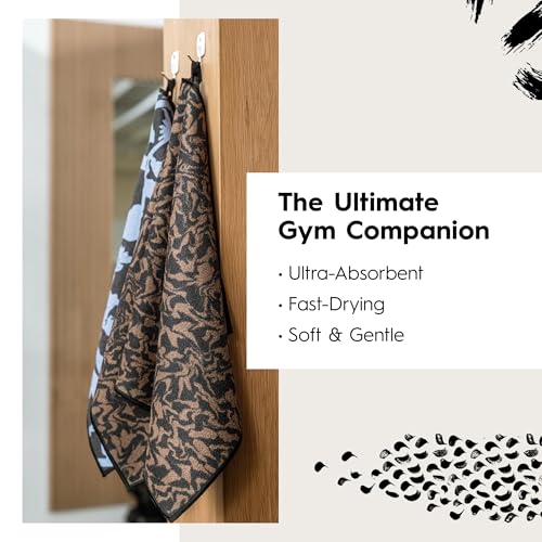 GEOMETRY Gym Towels for Working Out - Double Sided, Super Absorbent Microfiber Sweat Towel, Compact & Quick Dry - Premium Microfiber for Gym - Amanda, 16" x 30", 1 Piece