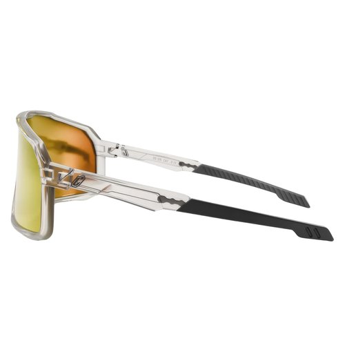 Collective Sunglasses - Polarized Sunglasses Men - UV Protection - Lightweight Sport Sunglasses (Frame (Clear) / Lens (Orange))