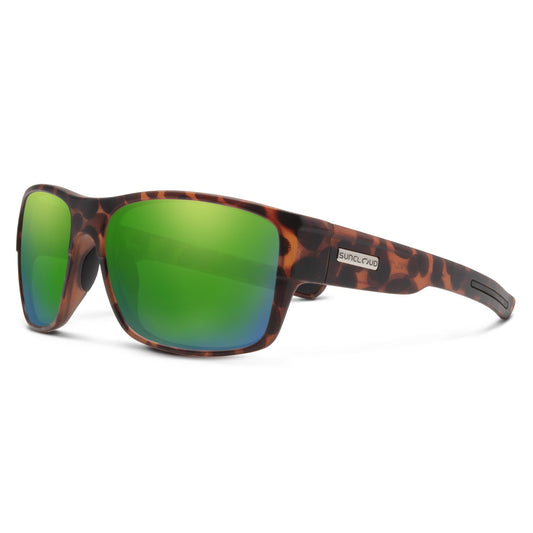 Suncloud Range Polarized Sunglasses – 100% UV Protection – Comfortable Fit, Trendy Design – for Men & Women – Matte Tortoise + Polarized Green Mirror Lenses