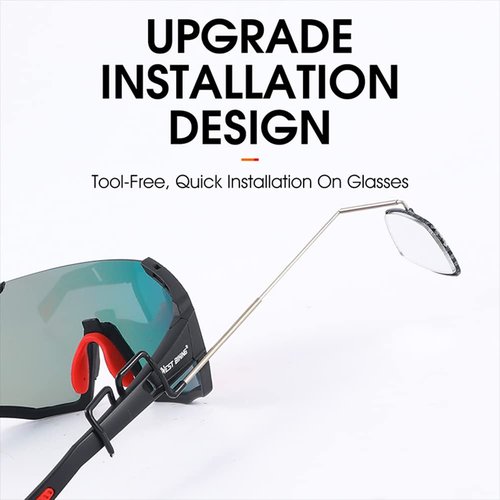 SquEqu Bike Mirror Cycling Glasses Mount Rear View Mirror Bicycle Rearview Mirrors Adjustable Wide Angle Back View for Mountain Road Riding Sunglasses Shortsighted Myopia Glasses
