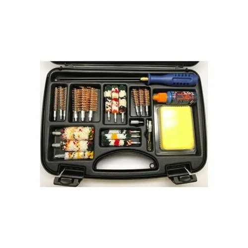Beretta Universal Firearm Cleaning Kit, Black Case, for Shotguns, Pistols, Hunting Firearm, Includes Rotary Rod, Cleaning Oil, Cotton, Copper, Wool Brushes (E02851)