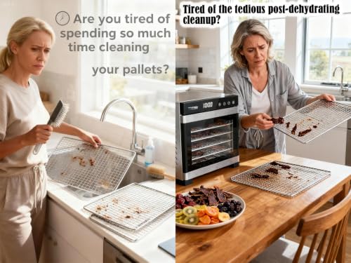 12x13 Inch Silicone Dehydrator Sheets 6-Pack for Food Jerky Fruit Herbs