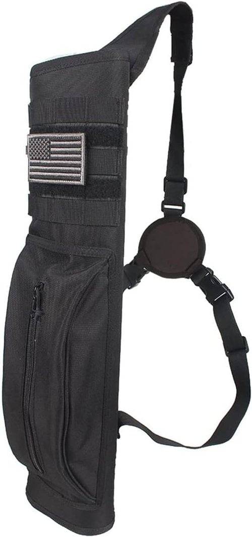 KRATARC Archery Multi-Function Back Arrow Quiver with Molle System Shoulder Arrows Holder Hanged Target Shooting Quiver for Arrows