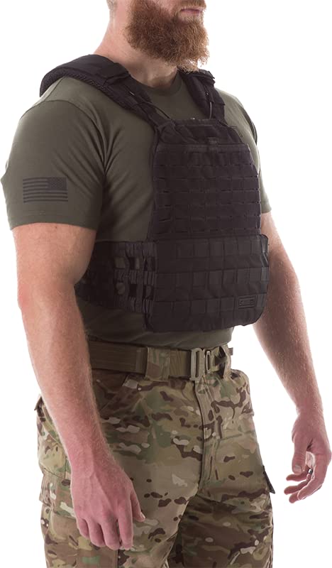 5.11 Tactical TacTec Plate Carrier – Lightweight, Breathable, Adjustable Fit, MOLLE-Ready, Ideal for Training, Style 56100, Black, One Size
