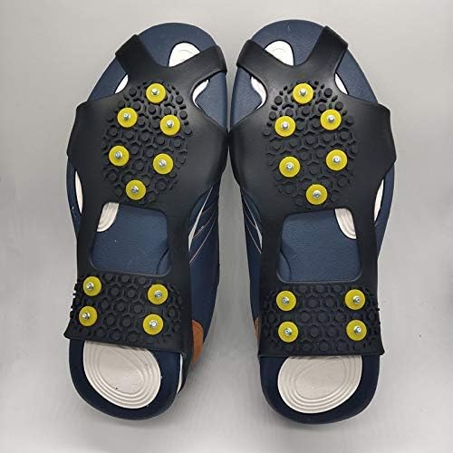 Ice Cleats Snow Grips - Anti-Slip Crampons Traction Cleats Ice & Snow Grippers 10 Steel Studs for Women Men Kids’ Shoes and Boots (Extra 10 Studs)
