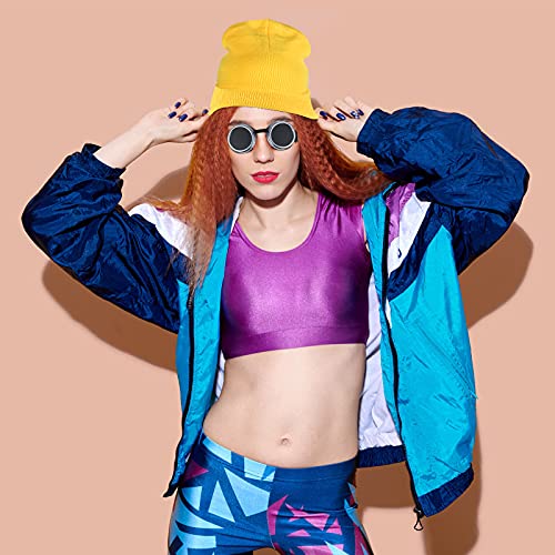 Geyoga Halloween Cosplay Costume Accessories Adult Vintage Steampunk Goggles Punk Sunglasses Yellow Beanie